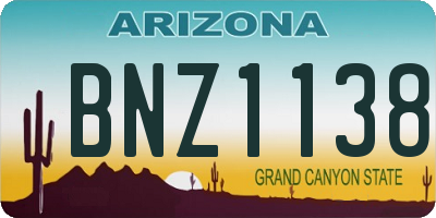 AZ license plate BNZ1138