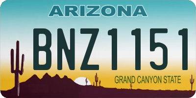 AZ license plate BNZ1151