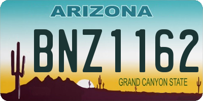 AZ license plate BNZ1162
