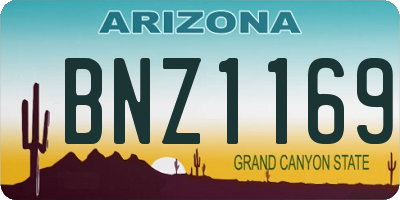 AZ license plate BNZ1169