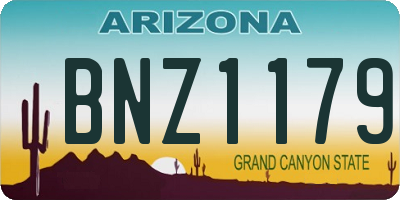 AZ license plate BNZ1179