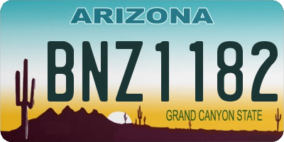 AZ license plate BNZ1182