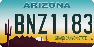 AZ license plate BNZ1183