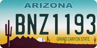 AZ license plate BNZ1193