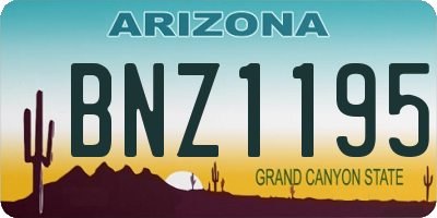 AZ license plate BNZ1195