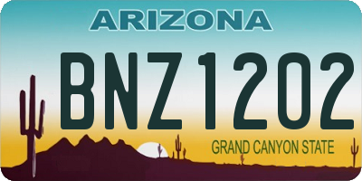 AZ license plate BNZ1202