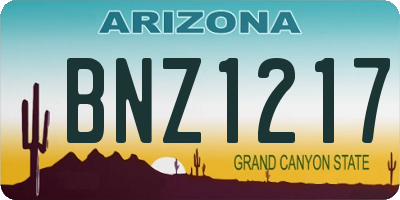 AZ license plate BNZ1217