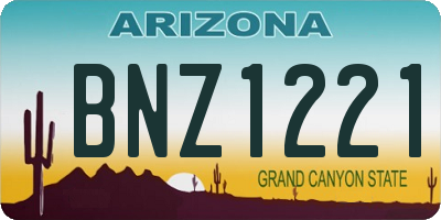 AZ license plate BNZ1221