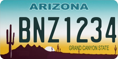 AZ license plate BNZ1234