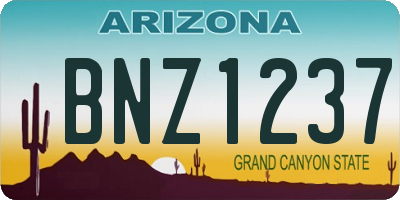 AZ license plate BNZ1237