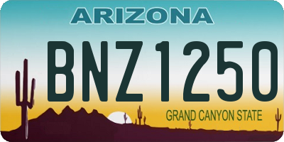 AZ license plate BNZ1250