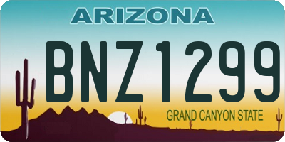 AZ license plate BNZ1299