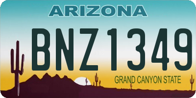 AZ license plate BNZ1349
