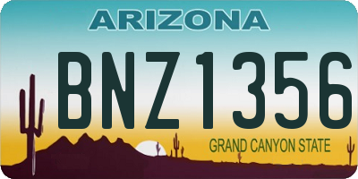 AZ license plate BNZ1356