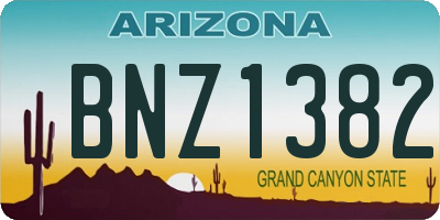 AZ license plate BNZ1382