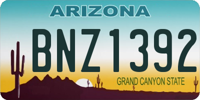 AZ license plate BNZ1392