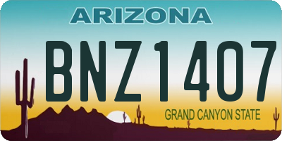 AZ license plate BNZ1407