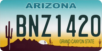 AZ license plate BNZ1420