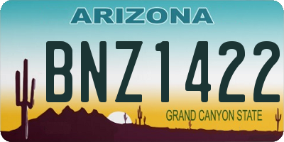 AZ license plate BNZ1422