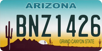 AZ license plate BNZ1426