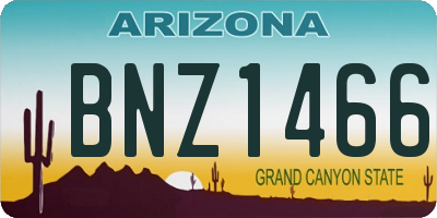 AZ license plate BNZ1466