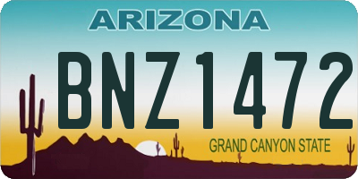 AZ license plate BNZ1472