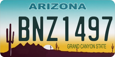 AZ license plate BNZ1497