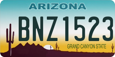 AZ license plate BNZ1523