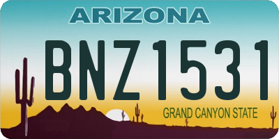 AZ license plate BNZ1531