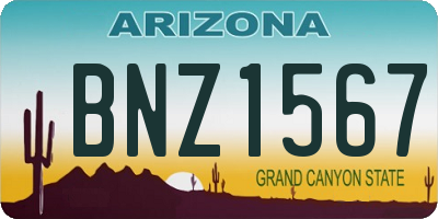AZ license plate BNZ1567
