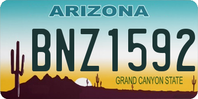 AZ license plate BNZ1592