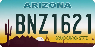 AZ license plate BNZ1621