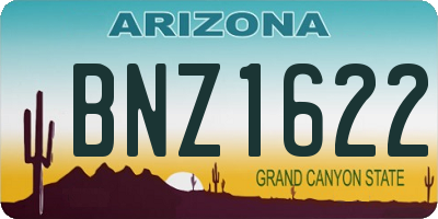 AZ license plate BNZ1622
