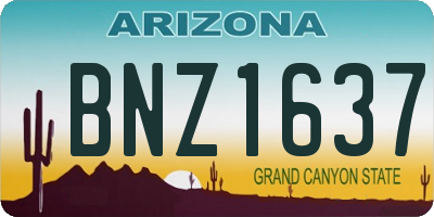 AZ license plate BNZ1637
