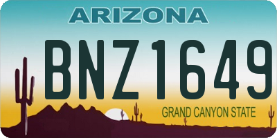 AZ license plate BNZ1649