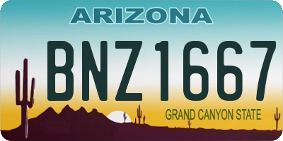 AZ license plate BNZ1667