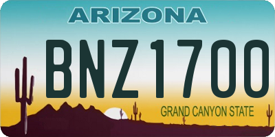 AZ license plate BNZ1700