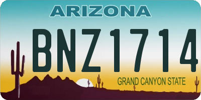 AZ license plate BNZ1714