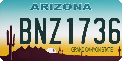 AZ license plate BNZ1736