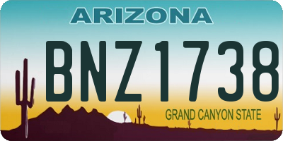 AZ license plate BNZ1738