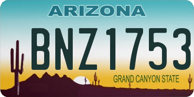 AZ license plate BNZ1753