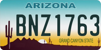 AZ license plate BNZ1763