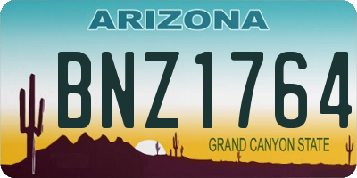 AZ license plate BNZ1764
