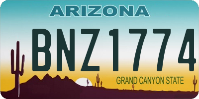 AZ license plate BNZ1774