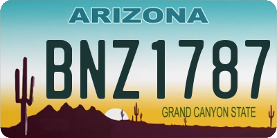 AZ license plate BNZ1787