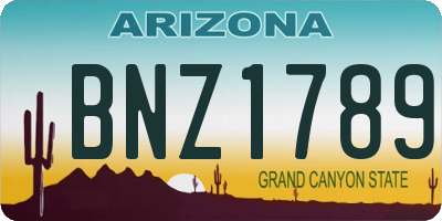 AZ license plate BNZ1789