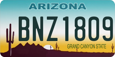 AZ license plate BNZ1809