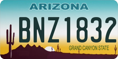 AZ license plate BNZ1832