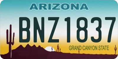 AZ license plate BNZ1837