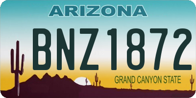 AZ license plate BNZ1872